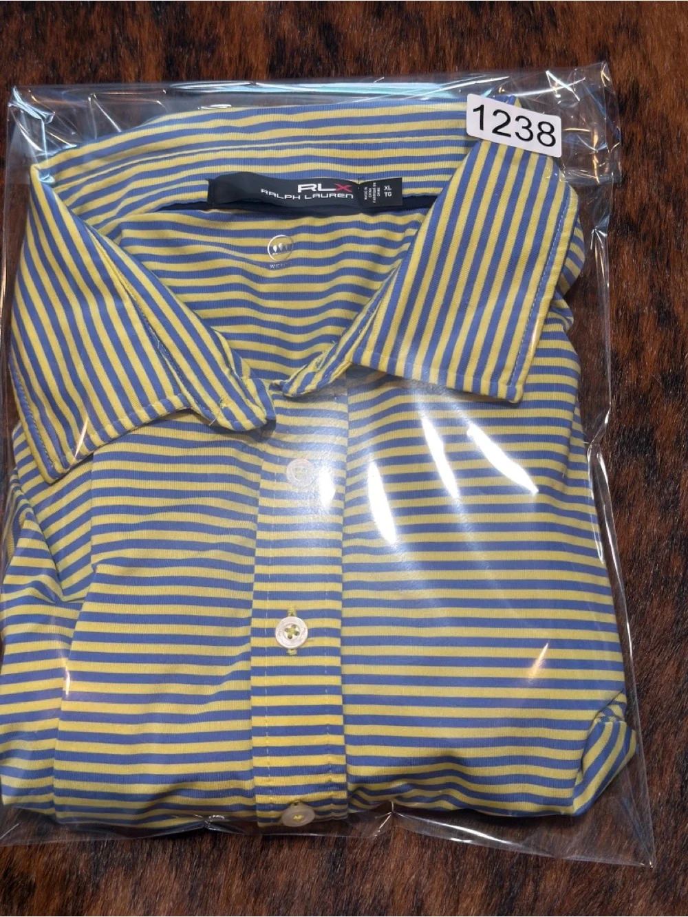Ralph Lauren RLX Men's Short Sleeve Striped Golf Polo Yellow Blue Sz XL Gorpcore